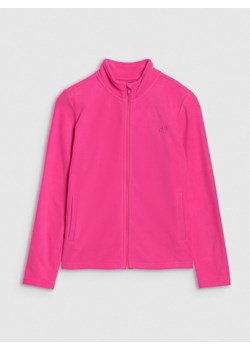 Dziewczęcy polar rozpinany 4F 4FJWSS25TFLEF386 - różowy ze sklepu Sportstylestory.com w kategorii Bluzy dziewczęce - zdjęcie 184169379