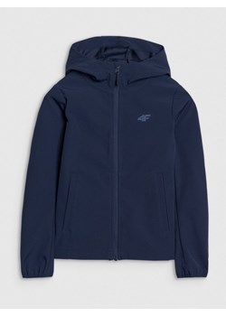 Dziewczęcy softshell rozpinany z kapturem 4F 4FJRSS25TSOFU443 - granatowy ze sklepu Sportstylestory.com w kategorii Kurtki dziewczęce - zdjęcie 184169386