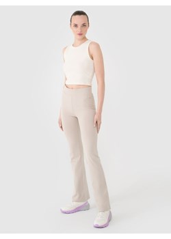Damskie legginsy 4F 4FRSS25TTIGF258 - beżowe ze sklepu Sportstylestory.com w kategorii Spodnie damskie - zdjęcie 184169406
