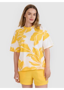 Damski t-shirt oversize z nadrukiem 4F 4FRSS25TTSHF2692 - multikolor ze sklepu Sportstylestory.com w kategorii Bluzki damskie - zdjęcie 184169459