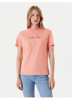 Calvin Klein Jeans T-Shirt Classic Logo LV047C854G Pomarańczowy Regular Fit ze sklepu MODIVO w kategorii Bluzki damskie - zdjęcie 184169678