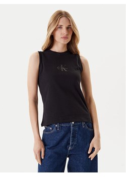 Calvin Klein Jeans Top LV047C852G Czarny Regular Fit ze sklepu MODIVO w kategorii Bluzki damskie - zdjęcie 184169679