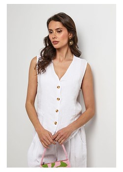 Lin Passion Lniana kamizelka w kolorze białym ze sklepu Limango Polska w kategorii Kamizelki damskie - zdjęcie 184170178