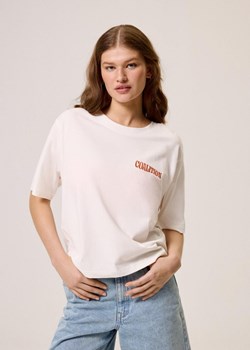 T-shirt damski z haftem z dzianiny bawełnianej ze sklepu Diverse w kategorii Bluzki damskie - zdjęcie 184171347