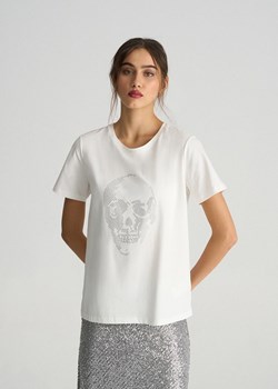 Luźny T-shirt damski z aplikacją z dżetów ze sklepu Diverse w kategorii Bluzki damskie - zdjęcie 184174066