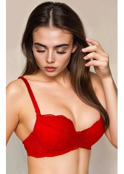 Koronkowy biustonosz push-up czerwony Narcisio, Kolor czerwony, Rozmiar 65C, Barbara Lingerie ze sklepu Intymna w kategorii Biustonosze - zdjęcie 184181516