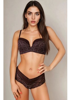 Biustonosz push-up brązowy Arletta, Kolor brązowy, Rozmiar 65D, Barbara Lingerie ze sklepu Intymna w kategorii Biustonosze - zdjęcie 184181518