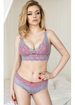 Biustonosz miękki soft braletka szaro-czerwony Luna, Kolor szaro-czerwony, Rozmiar L, Barbara Lingerie ze sklepu Intymna w kategorii Biustonosze - zdjęcie 184181538