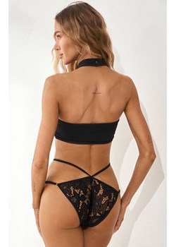 Figi damskie wysokie z paskami ELEGANT PLEASURE, Kolor czarny, Rozmiar S/M/L, PURE SIN ze sklepu Intymna w kategorii Majtki damskie - zdjęcie 184181716