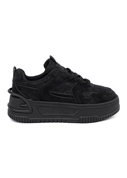 Sneakersy damskie z koronką czarne - id: 227657 - marki ButyModne.pl - 184181878 Sneakersy damskie z koronką czarne ze sklepu ButyModne.pl w kategorii Buty sportowe damskie - zdjęcie 184181878