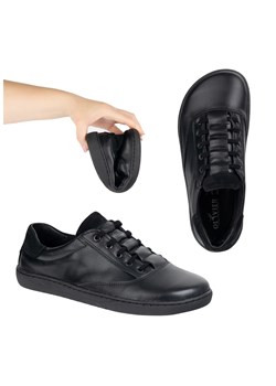 Sneakersy barefoot damskie Maja Olivier – anatomiczne buty skórzane czarne różowe ze sklepu ButyModne.pl w kategorii Mokasyny męskie - zdjęcie 184181976