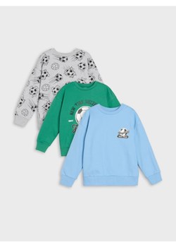 Sinsay - Bluzy z motywem piłkarskim 3 pack - zielony ze sklepu Sinsay w kategorii Bluzy chłopięce - zdjęcie 184184069