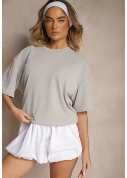 Jasnoszara Koszulka T-shirt Basic Palenitia ze sklepu renee.pl w kategorii Bluzki damskie - zdjęcie 184184298