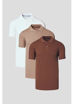 Zestaw 3 Koszulek Polo Bawełnianych Cassian ze sklepu Lancerto S.A. w kategorii T-shirty męskie - zdjęcie 184184719