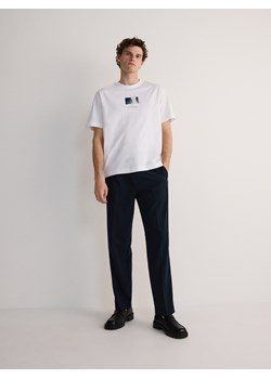 Reserved - T-shirt oversize z nadrukiem - kremowy ze sklepu Reserved w kategorii T-shirty męskie - zdjęcie 184184887