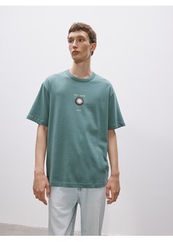 Reserved - T-shirt oversize z haftem - morski ze sklepu Reserved w kategorii T-shirty męskie - zdjęcie 184185028
