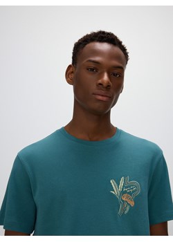 Reserved - T-shirt regular z haftem - morski ze sklepu Reserved w kategorii T-shirty męskie - zdjęcie 184185107