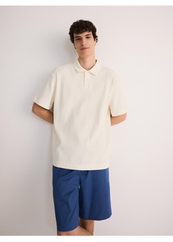 Reserved - Koszulka polo oversize - złamana biel ze sklepu Reserved w kategorii T-shirty męskie - zdjęcie 184185119