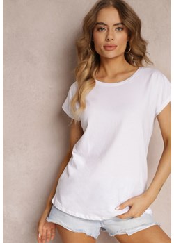 Biały T-shirt z Krótkim Rękawem Bawełniany Telarosa ze sklepu renee.pl w kategorii Bluzki damskie - zdjęcie 184185607