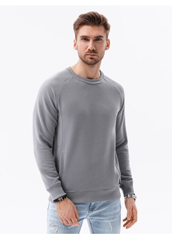 Bluza męska bez kaptura - szara B1156 ze sklepu ombre w kategorii Bluzy męskie - zdjęcie 184186135