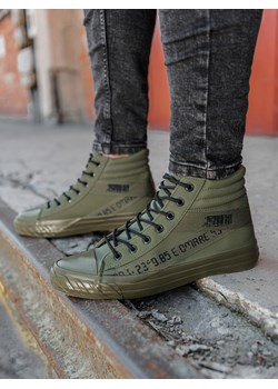 Trampki męskie za kostkę - khaki V3 T357 ze sklepu ombre w kategorii Trampki męskie - zdjęcie 184186195
