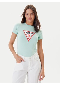 Guess T-Shirt W4YI04 J1314 Zielony Regular Fit ze sklepu MODIVO w kategorii Bluzki damskie - zdjęcie 184187405