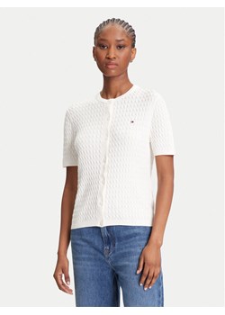 Tommy Hilfiger Kardigan WW0WW45707 Écru Slim Fit ze sklepu MODIVO w kategorii Swetry damskie - zdjęcie 184187419