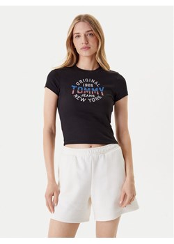 Tommy Jeans T-Shirt DW0DW21421 Czarny Slim Fit ze sklepu MODIVO w kategorii Bluzki damskie - zdjęcie 184193195