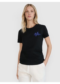 Damski t-shirt z nadrukiem 4F 4FRSS25TTSHF2693 - czarny ze sklepu Sportstylestory.com w kategorii Bluzki damskie - zdjęcie 184195825
