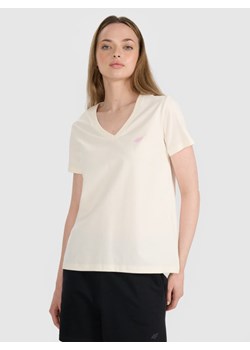 Damski t-shirt oversize 4F 4FRSS25TTSHF2778 - biały ze sklepu Sportstylestory.com w kategorii Bluzki damskie - zdjęcie 184195855