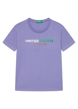 United Colors Of Benetton T-Shirt 3I1XC10MZ Fioletowy Regular Fit ze sklepu MODIVO w kategorii Bluzki dziewczęce - zdjęcie 184197087