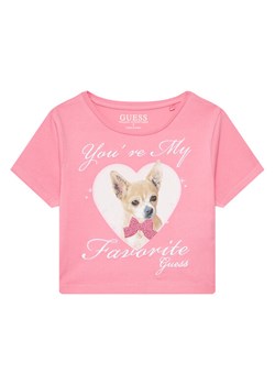 Guess T-Shirt J5YI08 K6YW4 Różowy Regular Fit ze sklepu MODIVO w kategorii Bluzki dziewczęce - zdjęcie 184197096