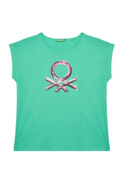 United Colors Of Benetton T-Shirt 3I1XC10P1 Zielony Regular Fit ze sklepu MODIVO w kategorii Bluzki dziewczęce - zdjęcie 184197098