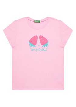 United Colors Of Benetton T-Shirt 3JERG10J3 Różowy Regular Fit ze sklepu MODIVO w kategorii Bluzki dziewczęce - zdjęcie 184197127