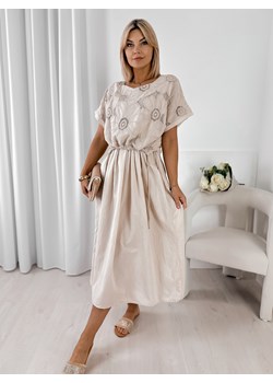 sukienka jaxlee beżowa one size ze sklepu UBRA w kategorii Sukienki - zdjęcie 184198606