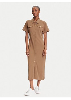 Tommy Hilfiger Sukienka koszulowa Gold Button WW0WW44617 Brązowy Regular Fit ze sklepu MODIVO w kategorii Sukienki - zdjęcie 184199589