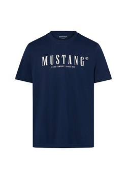 Mustang Koszulka męska - Austin Mężczyźni Bawełna granatowy jednolity ze sklepu vangraaf w kategorii Bluzki damskie - zdjęcie 184200207