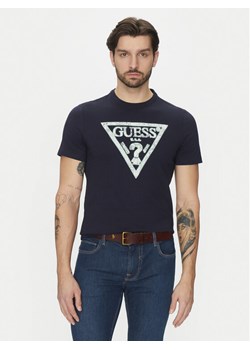Guess T-Shirt M5GI06I3Z14 Granatowy Classic Fit ze sklepu MODIVO w kategorii T-shirty męskie - zdjęcie 184200968