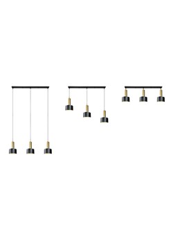 Nowoczesna lampa wisząca na belce 3 punktowa COLUMBUS w kolorze czarnym ze złotymi elementami ze sklepu Lysne w kategorii Lampy wiszące - zdjęcie 184201995
