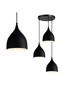Czarna lampa wisząca do kuchni 3 punktowa ATMA z metalowymi kloszami ze sklepu Lysne w kategorii Lampy wiszące - zdjęcie 184202017