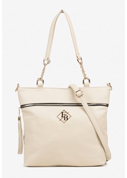 Beżowa Torebka Typu Shopper z Ozdobnymi Rączkami i Paskiem na Ramię Idaloriela ze sklepu renee.pl w kategorii Torby Shopper bag - zdjęcie 184202976