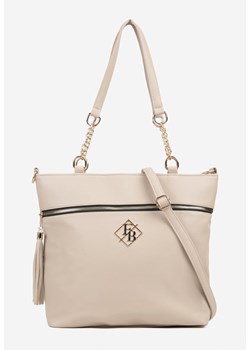 Ciemnobeżowa Torebka Typu Shopper z Ozdobnymi Rączkami i Paskiem na Ramię Idaloriela ze sklepu renee.pl w kategorii Torby Shopper bag - zdjęcie 184203027