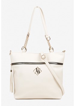 Biała Torebka Shopperka z Ozdobnymi Rączkami Aplikacją i Dodatkowym Paskiem Idariona ze sklepu born2be.pl w kategorii Torby Shopper bag - zdjęcie 184203066