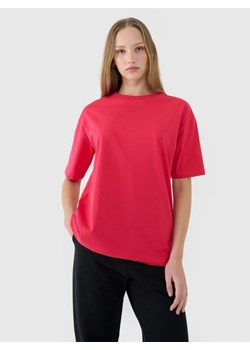 Damski t-shirt oversize 4F 4FRSS25TTSHF2694 - różowy ze sklepu Sportstylestory.com w kategorii Bluzki damskie - zdjęcie 184203157