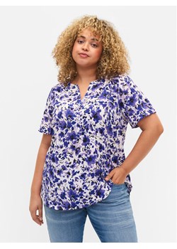 Zizzi Bluzka CA02310O Fioletowy Regular Fit ze sklepu MODIVO w kategorii Bluzki damskie - zdjęcie 184203429