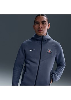 Męska dzianinowa bluza piłkarska z kapturem i zamkiem na całej długości Nike Paris Saint-Germain Tech Windrunner - Niebieski ze sklepu Nike poland w kategorii Bluzy męskie - zdjęcie 184204048
