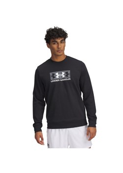 Męska bluza dresowa nierozpinana bez kaptura Under Armour UA Rival Terry Logo Crew - czarna ze sklepu Sportstylestory.com w kategorii Bluzy męskie - zdjęcie 184205619
