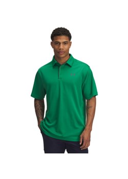 Męska koszulka polo Under Armour Tech Polo - zielona ze sklepu Sportstylestory.com w kategorii T-shirty męskie - zdjęcie 184205646