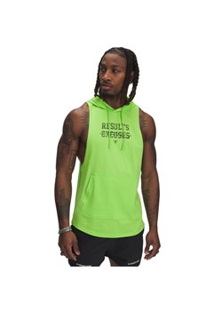Męski top treningowy z kapturem Under Armour Project Rock Wire SL HD - zielony ze sklepu Sportstylestory.com w kategorii T-shirty męskie - zdjęcie 184205658