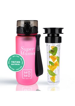 Butelka na wodę Super Mama 600 ml różowa | BPA free | Tritan ze sklepu Sklep SOXO w kategorii Bidony i butelki - zdjęcie 184207565